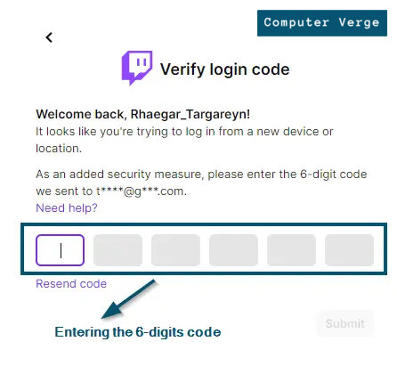 verify log in code 