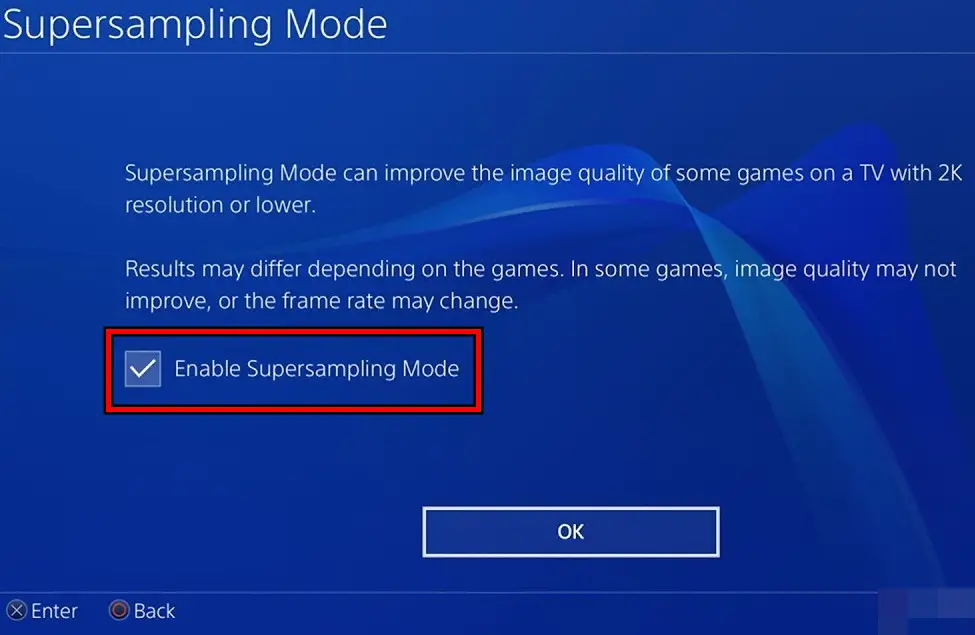 Disable Supersampling Mode on the PlayStation