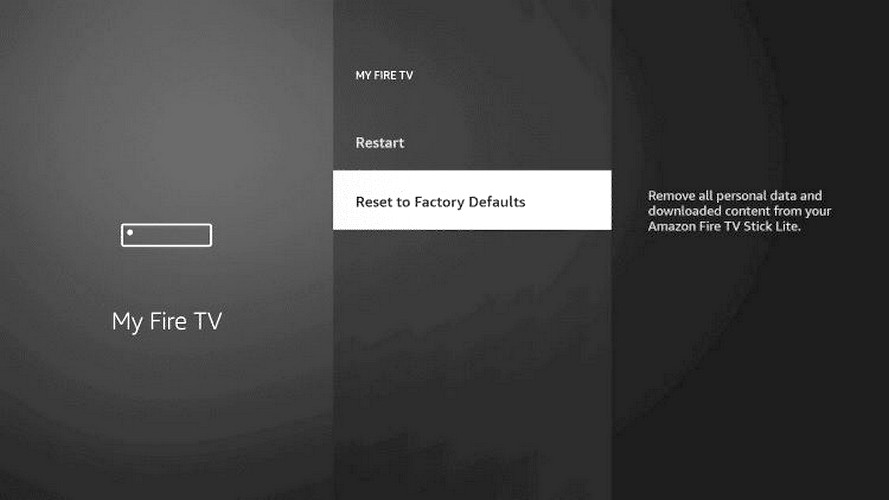 Reset the Fire TV to the Factory Defaults - A Method In Solving the YouTube TV Error Code 4