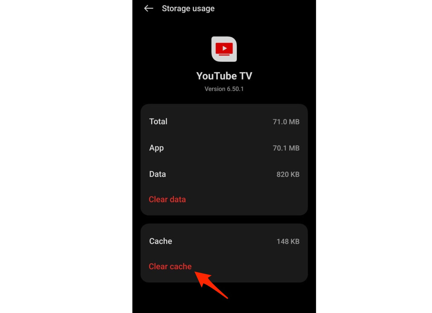 Clear Cache of the YouTube TV App