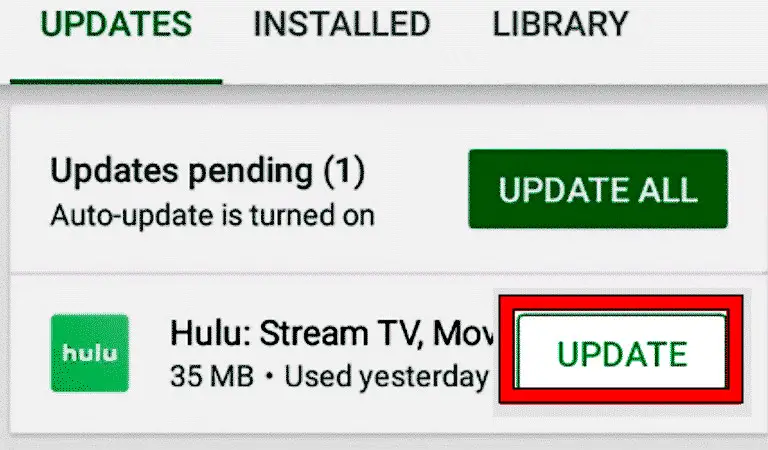 Update the Hulu App to the Latest Build