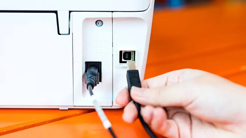 Connect the Printer Through the USB Cable