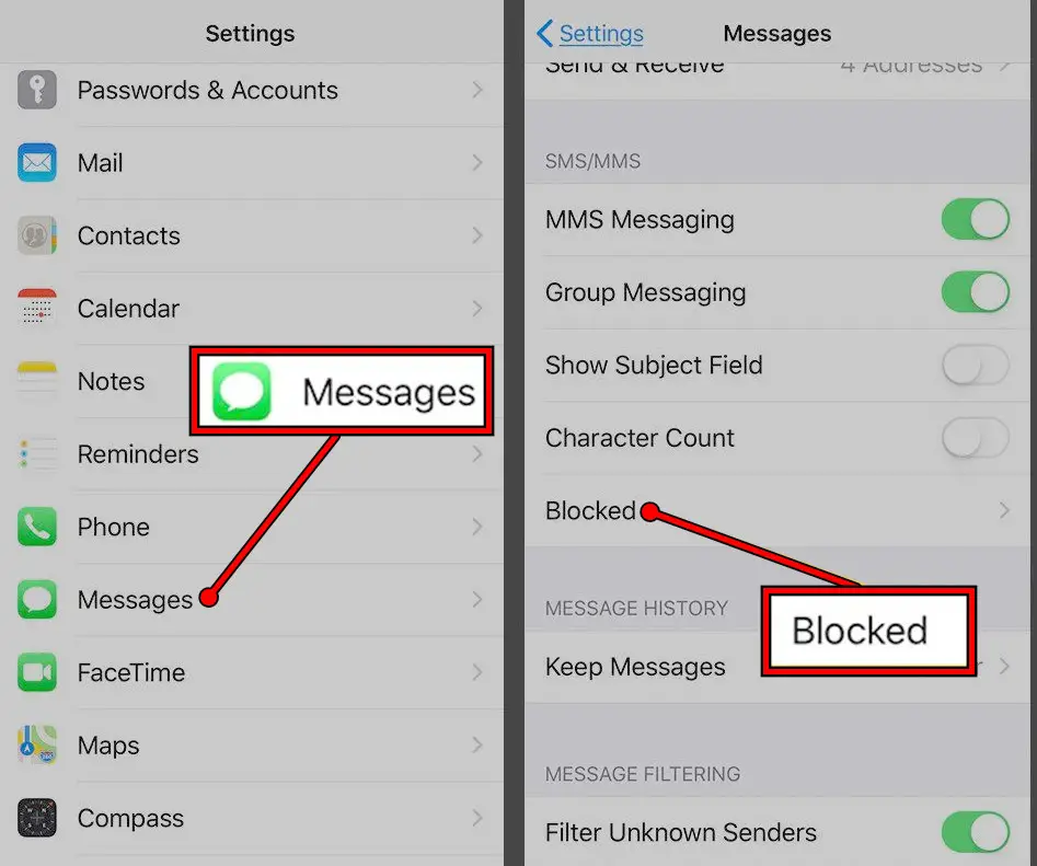 Check Blocked Messages on the iPhone for ChatGPT Verification Code