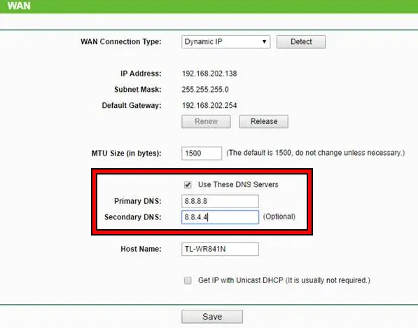 Change the DNS Server in the Router Settings
