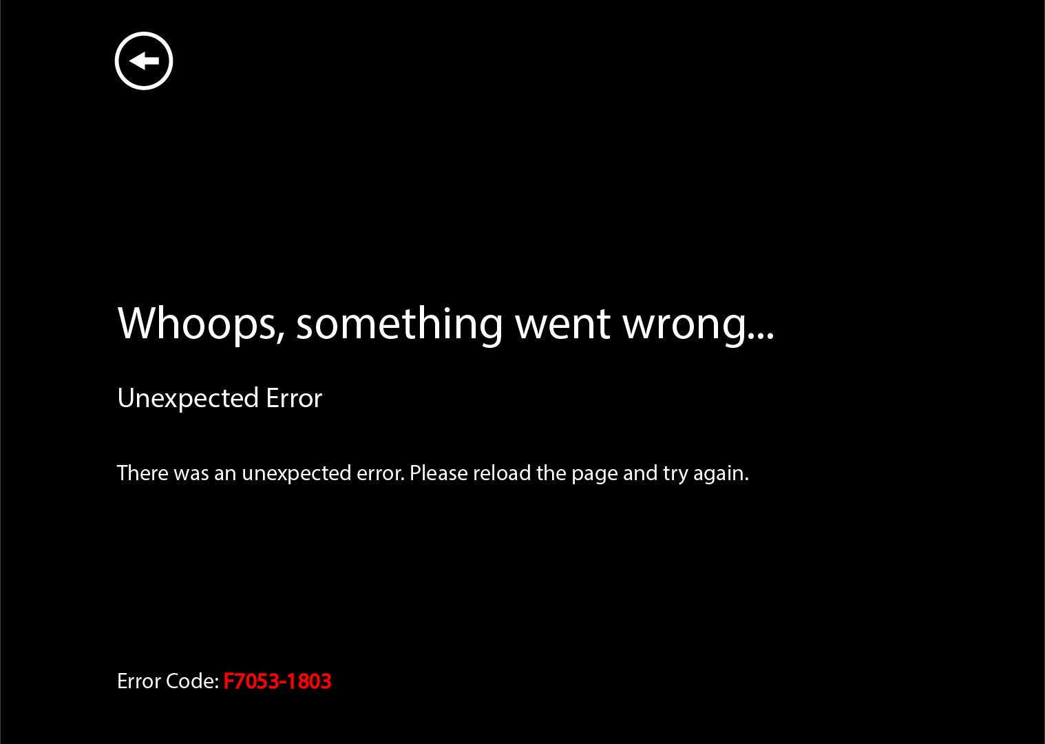 Netflix Error Code F7053 1803